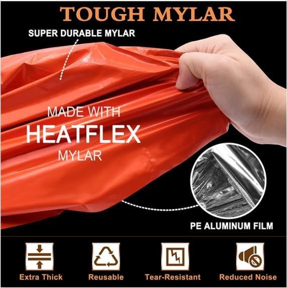 Orange Emergency Survival Tent – 2 Person Tube Tent with Survival Whistle & Para
