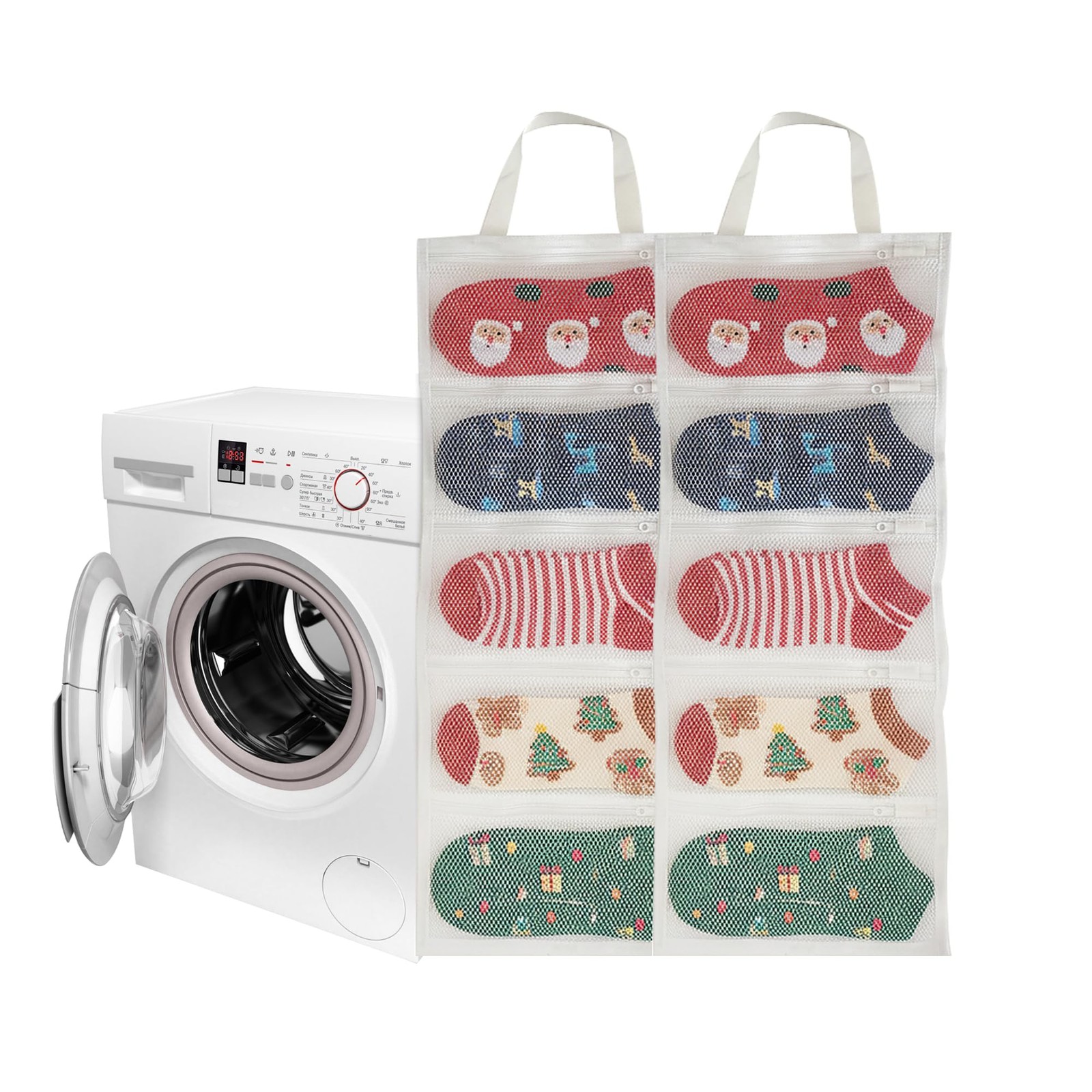 Mesh laundry bags for washing machine, can wash 10 pairs of socks, Small