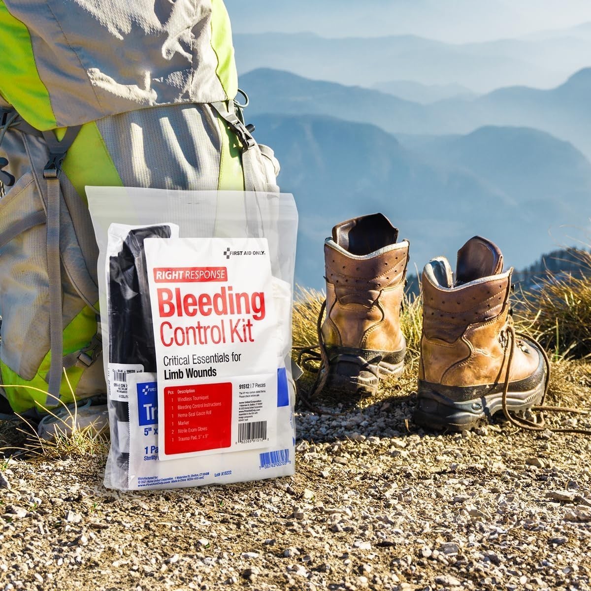 Critical Essentials 7-Piece Bleeding Control Kit with Tourniquet for Limb Wounds