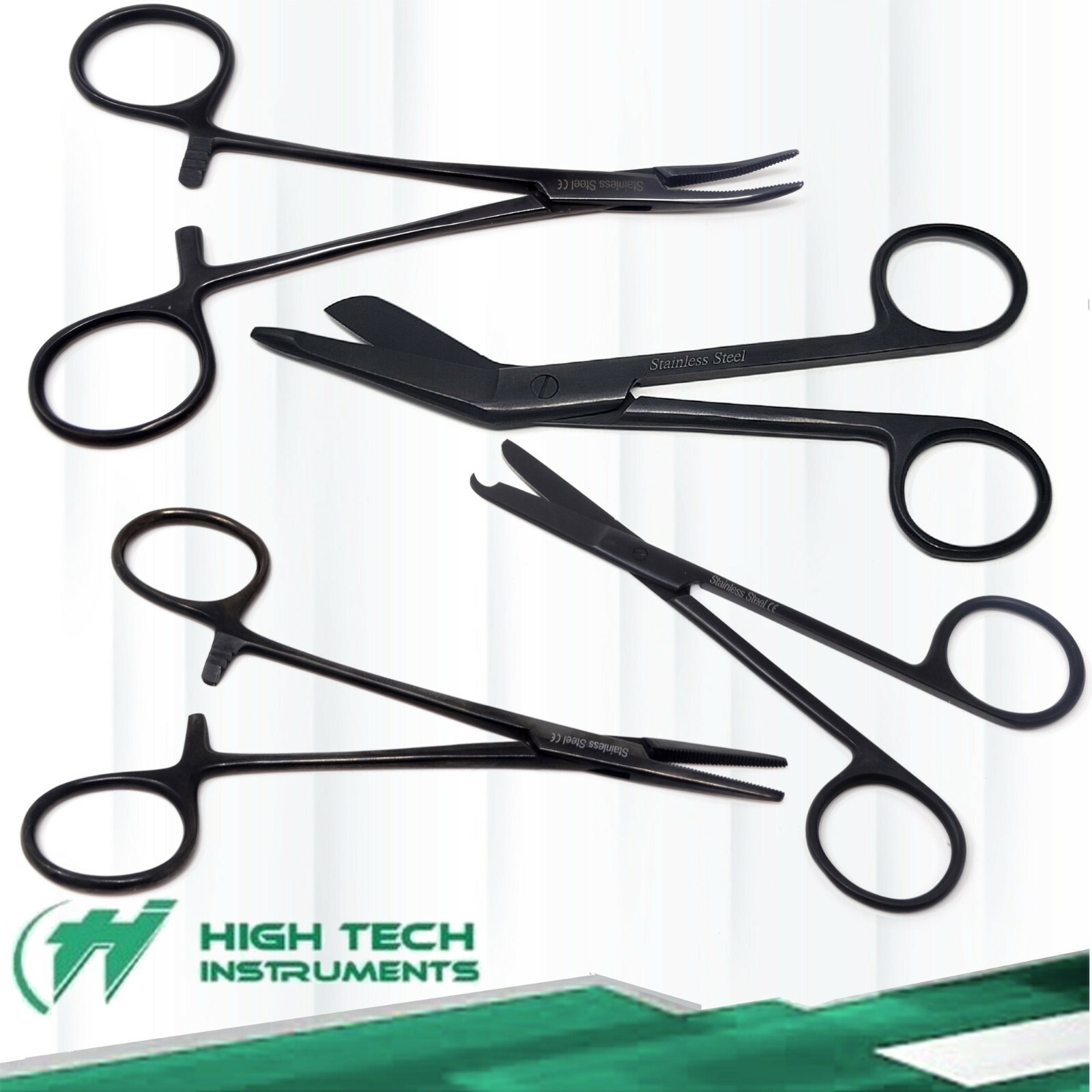 Army Surgical Kit Suture Bandage Scissors Hemostats – Black – Military First Aid