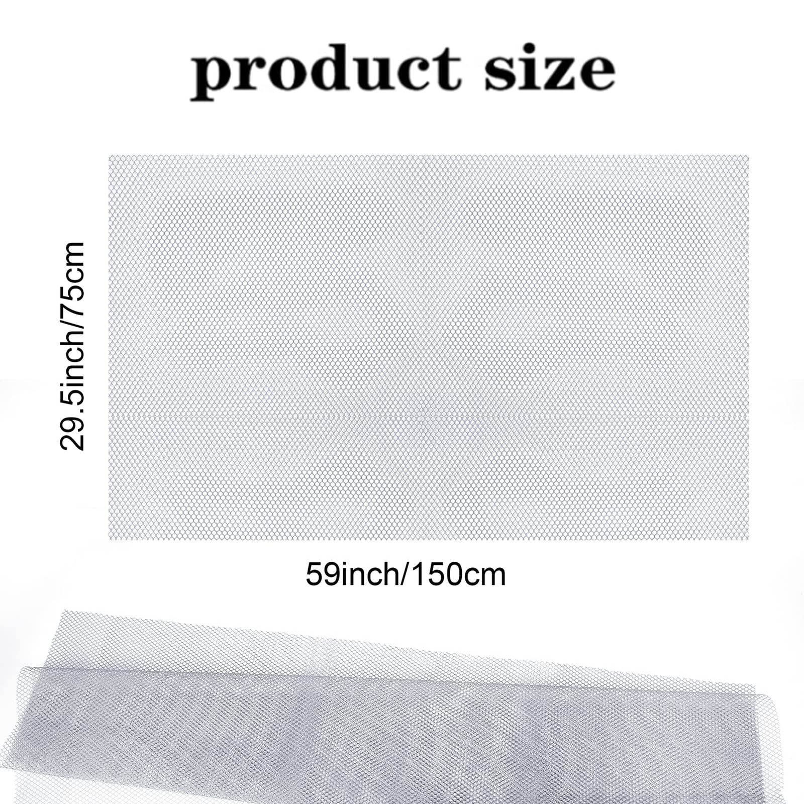 Pllieay 29.5 X 59 Inch Gray Mesh Fabric Slightly Stretchy for 59 Inches, Grey