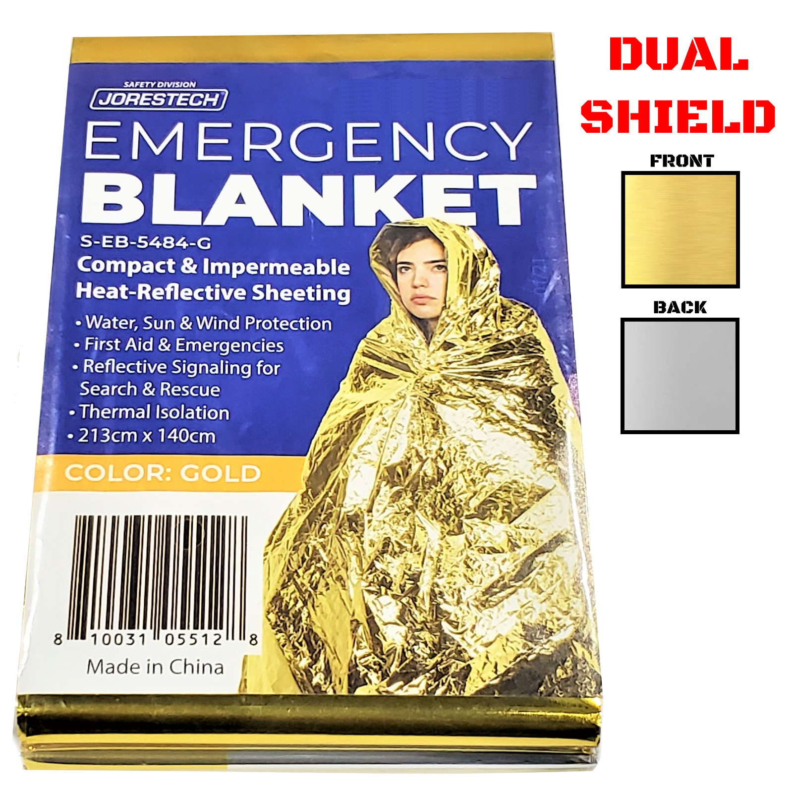 5 Pack Emergency Rescue Space Thermal Mylar Blankets 54″x 84″ Free Shipping