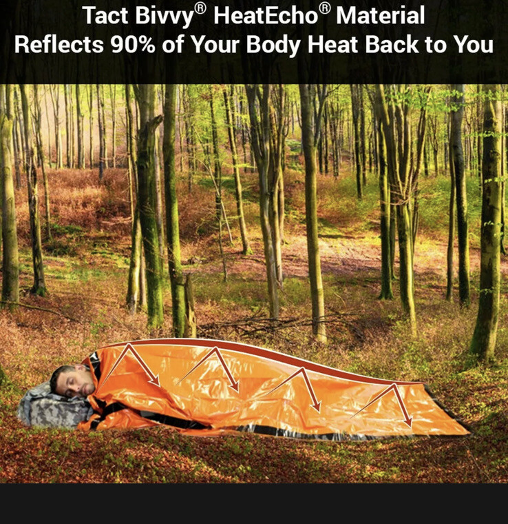 New TACT Bivvy Emergency Survival Sleeping Bag Lightweight Waterproof Orange