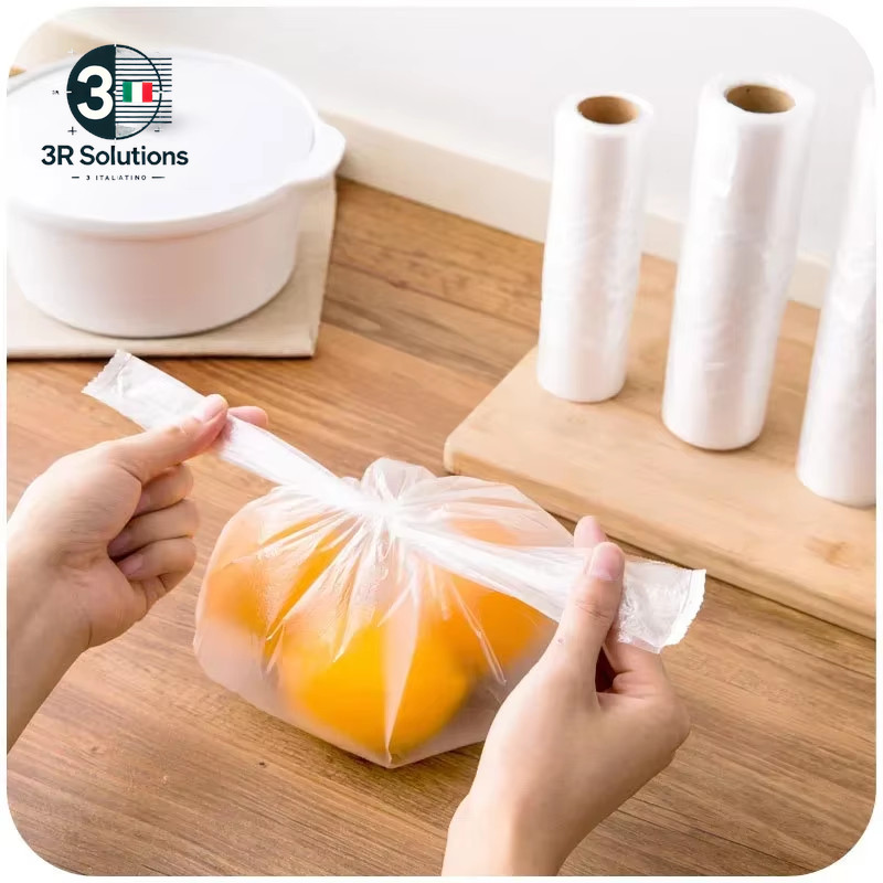 100 Pieces Clear Roll Plastic Bags for Storage