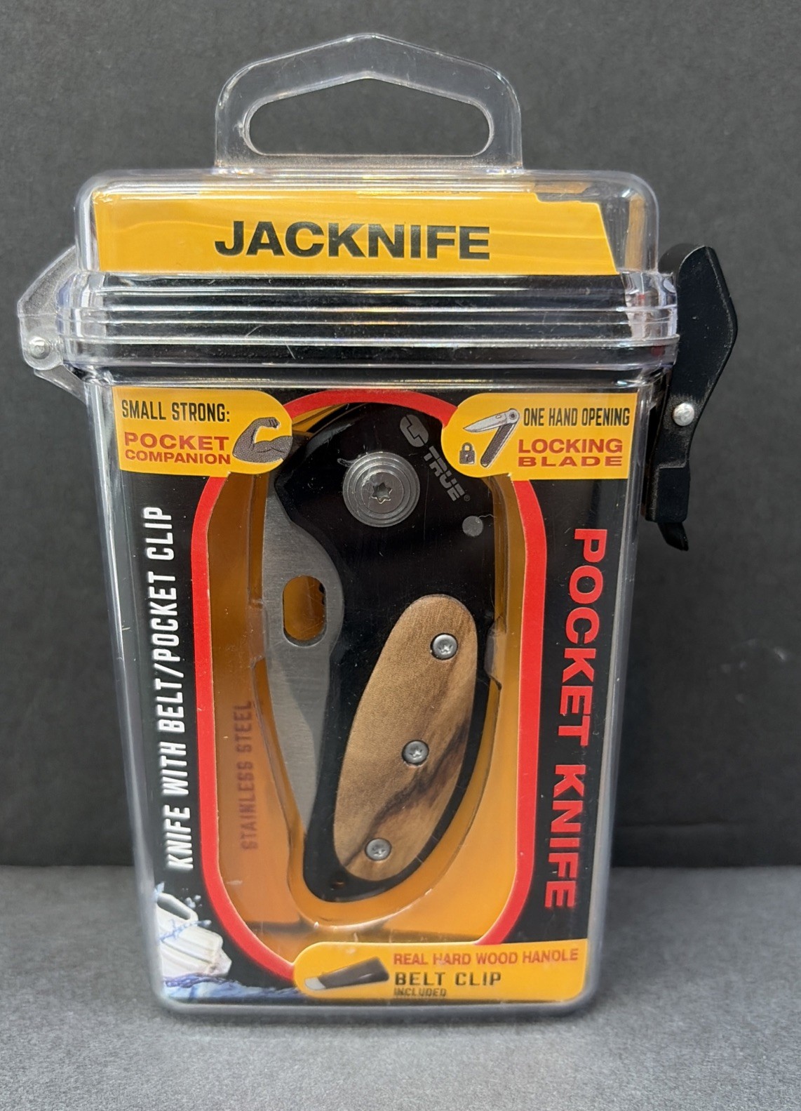 True Utility “JacKnife” TU576 SS Knife, Lock, Wood Grips: Great for EDC!!