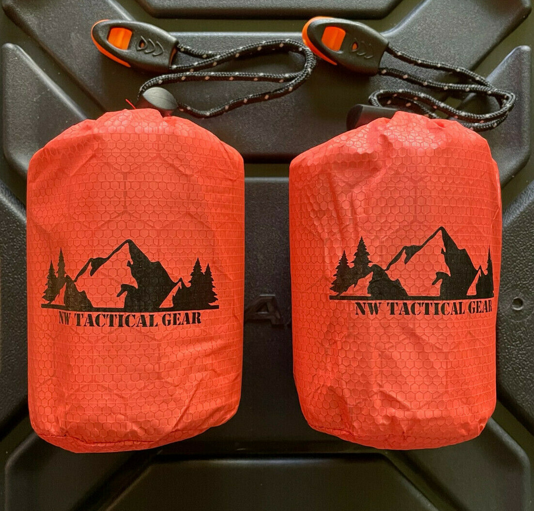 2 Pack Emergency Sleeping Bag Outdoor Camping Gear For Hiking Survival Thermal