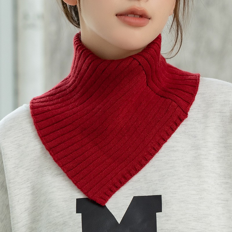 Detachable Striped Knitted Turtleneck Collar For Women False Neck Guard Collar