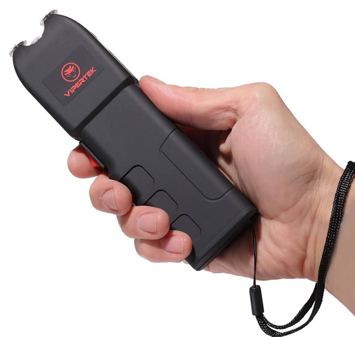 VIPERTEK 700BV Rechargeable Stun Gun with 2 APE Keyring Pepper Spray