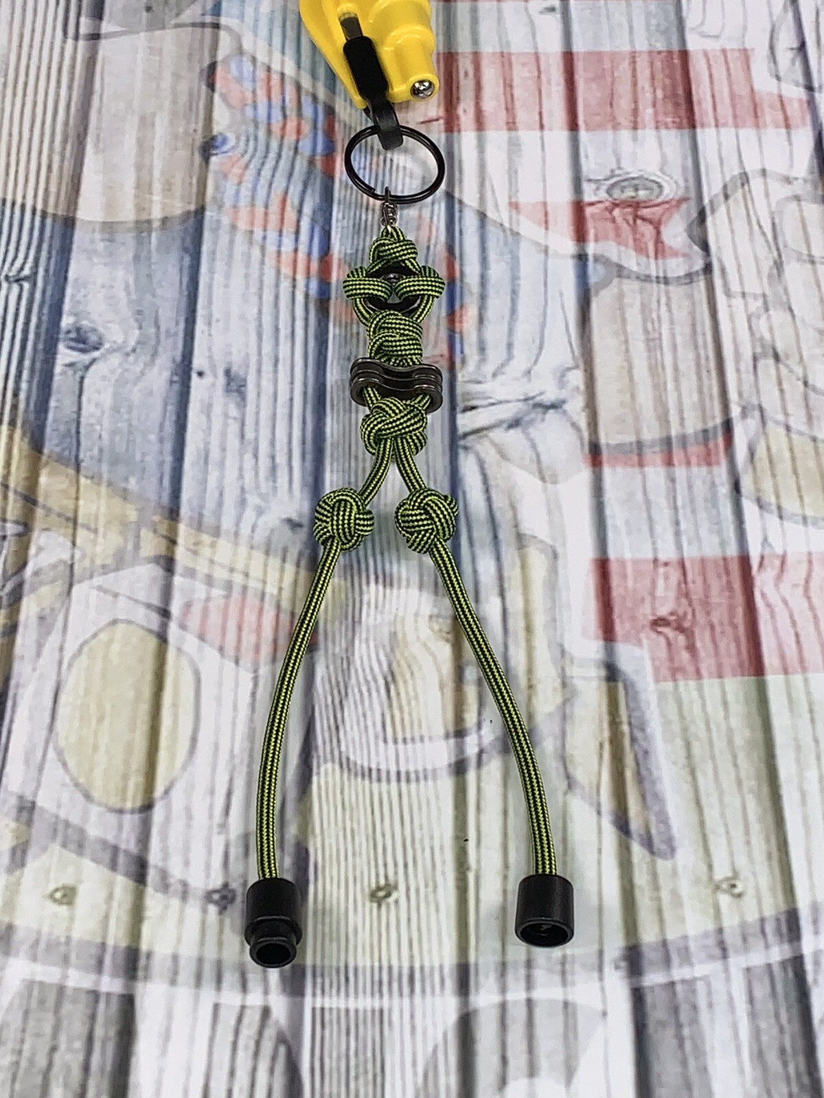 Resqme Keychain Car Escape Tool Yellow Seatbelt Cutter W/ Paracord Lanyard