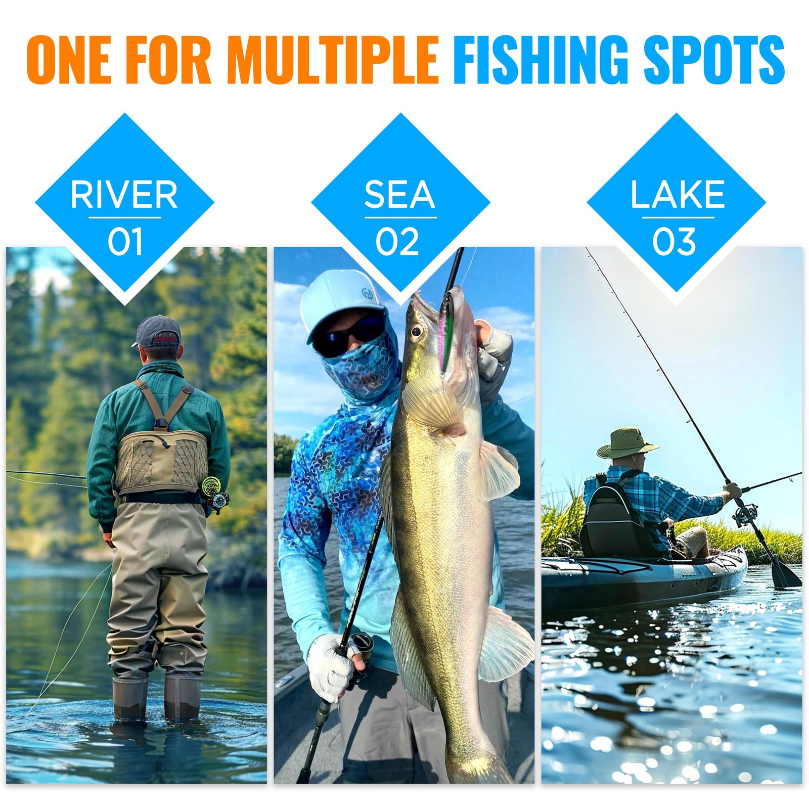 PLUSINNO Fishing Lures Tackle Box Gifts for 5, 68pcs Accessories Kit