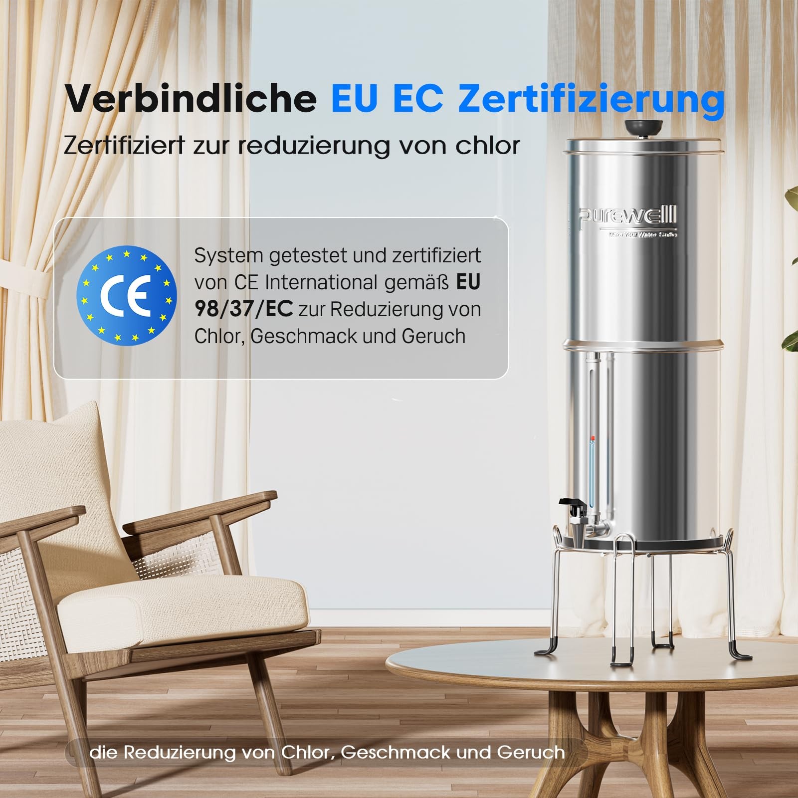 Portable Gravity Water Filter 3.8L – 4 Stage Filtration System 0.01 μm with W…