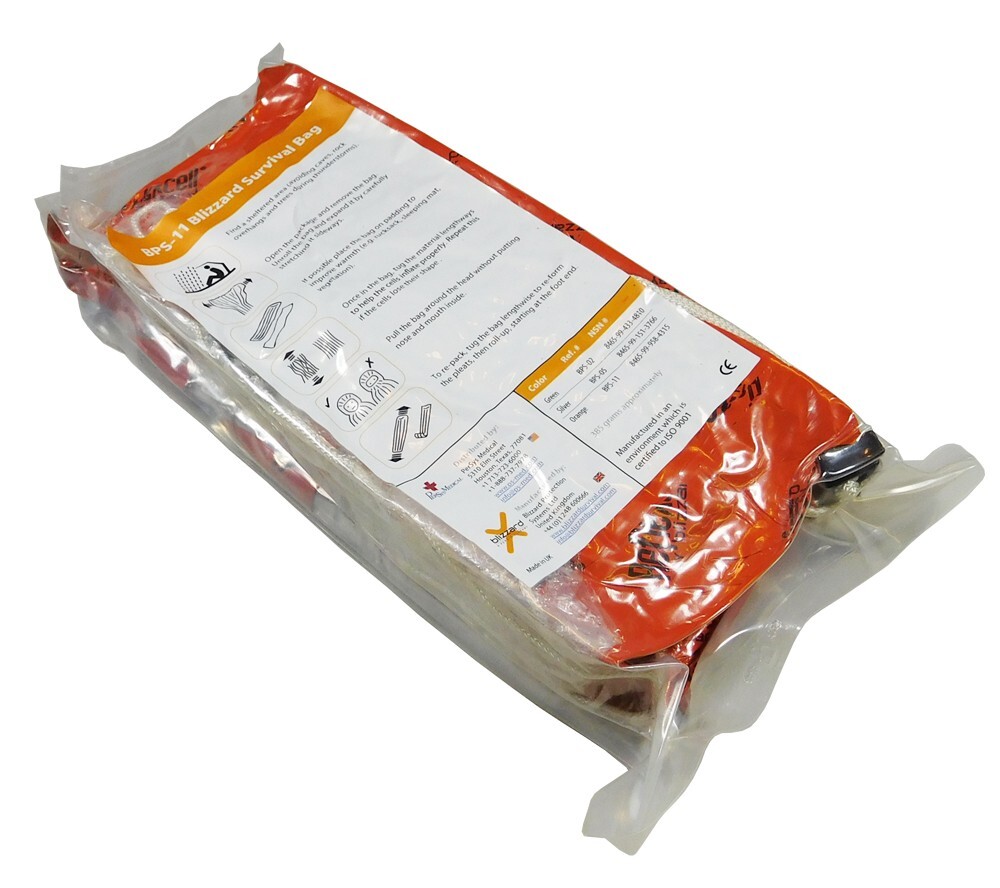 Blizzard Survival Bag Orange PerSys Medical Mil Spec Space Age Survival Shelter