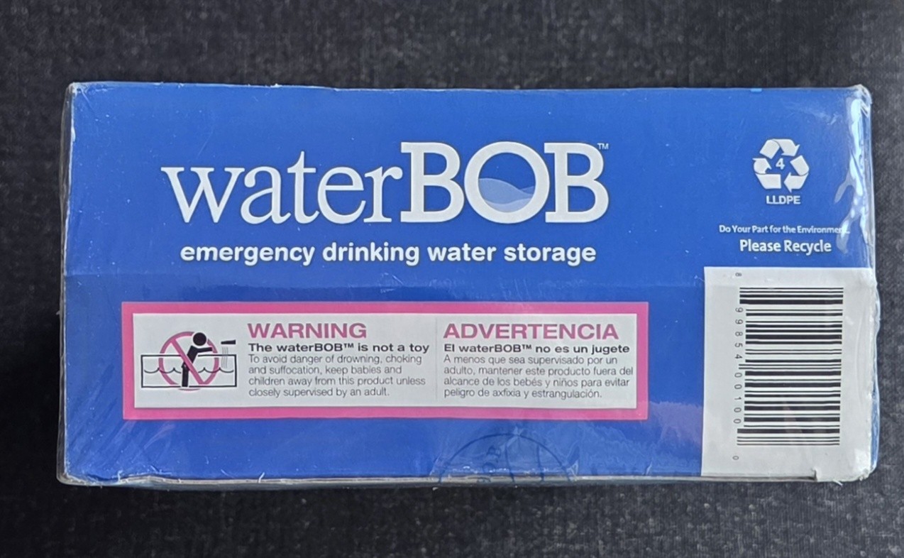 Waterbob Emergency Drinking Water Storage 100 Gallon Survival BRAND NEW