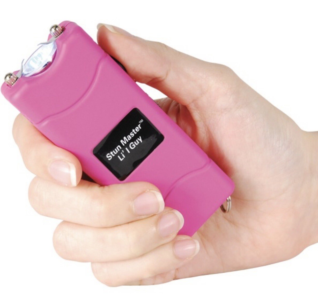 MINI Rechargeable Flashlight Stun Gun Pepper Spray Combo Women Self Defense