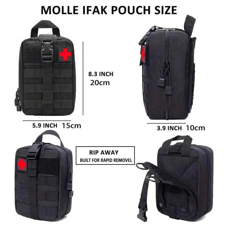 Emergency Survival Kit Bag First Aid Bug out Military Prepper Kit 142Pcs Bag New