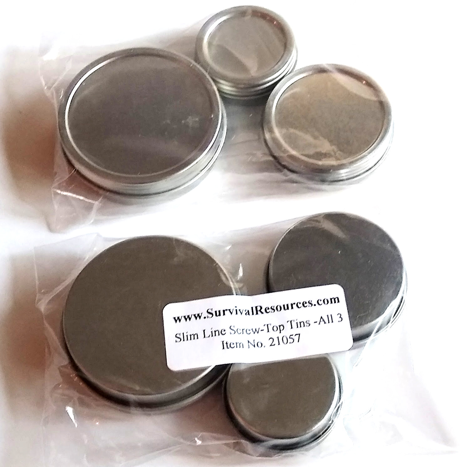 18 Metal Round Tins w Screw On Lids 3 Varied Sizes NEW Sealed Pkgs
