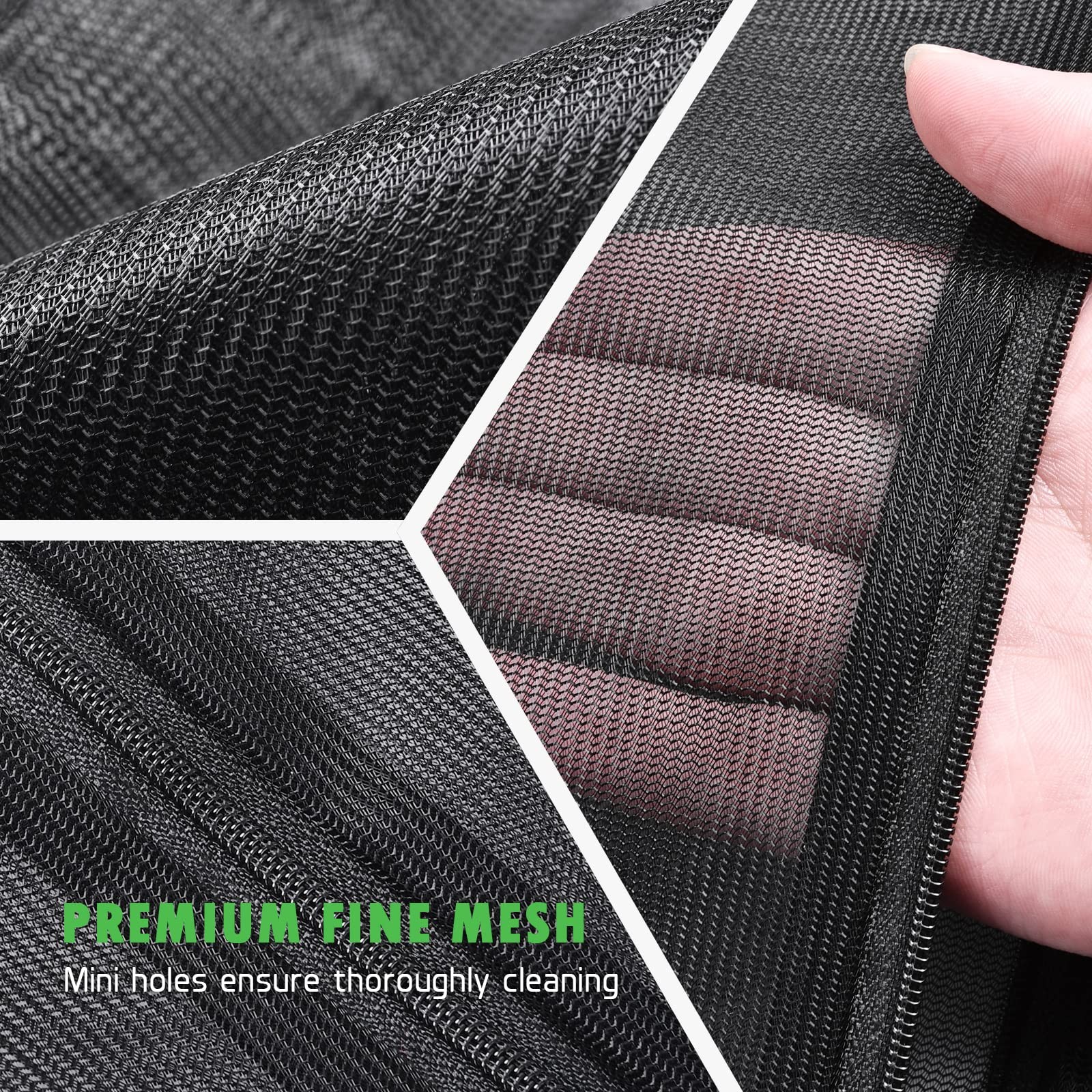 2 Pack Mesh Laundry Bags 24 x 32 inch Garment Bag 2 Large, Black