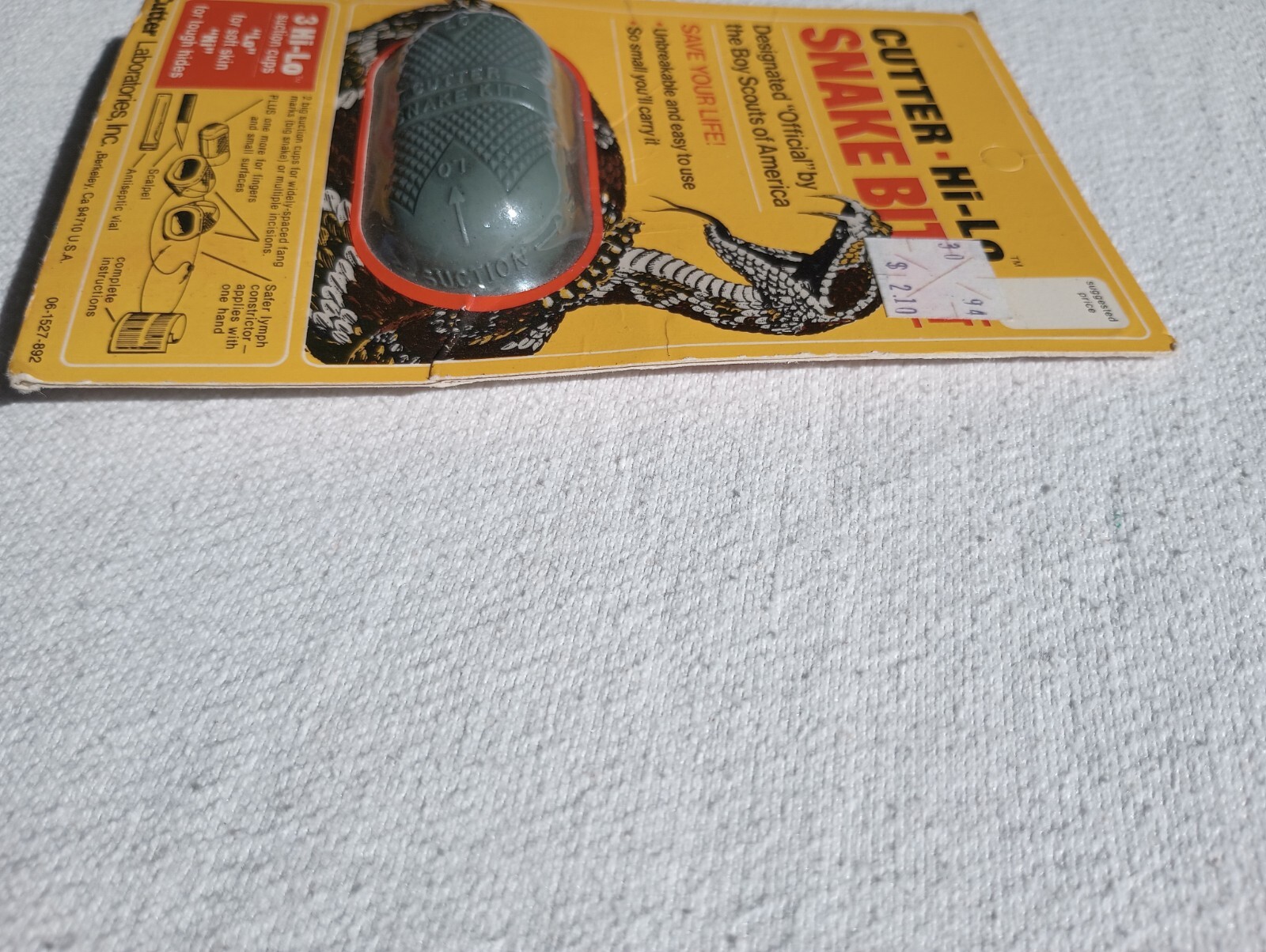 CUTTER HI LO SNAKE BITE KIT. (UNOPENED PACKAGE) With boy scout statement S4.2