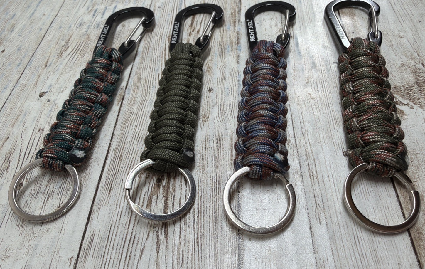 REHTAEL Keychain Paracord Carabiner Military Braided Heavy Duty Key Chain 2 Pack