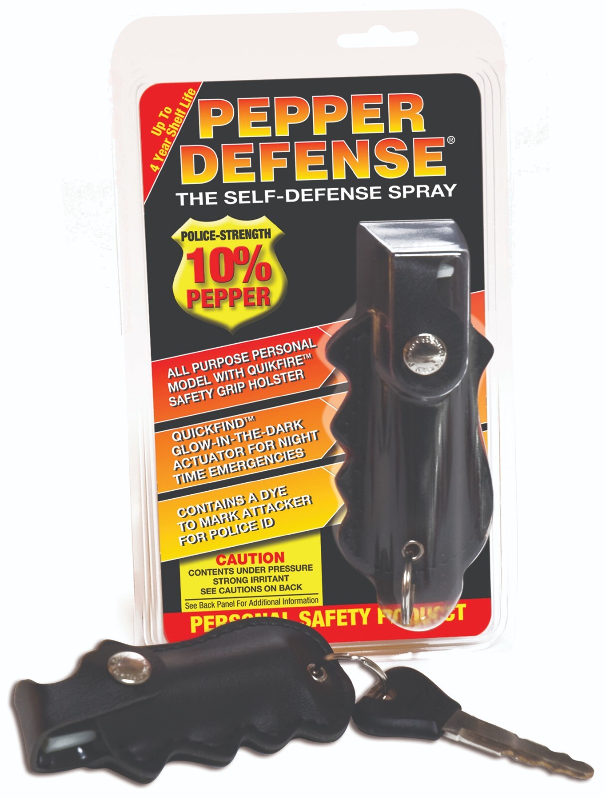 Pepper Defense 2-PACK Pepper Spray Max Strength Black & Leopard Holsters UV Dye