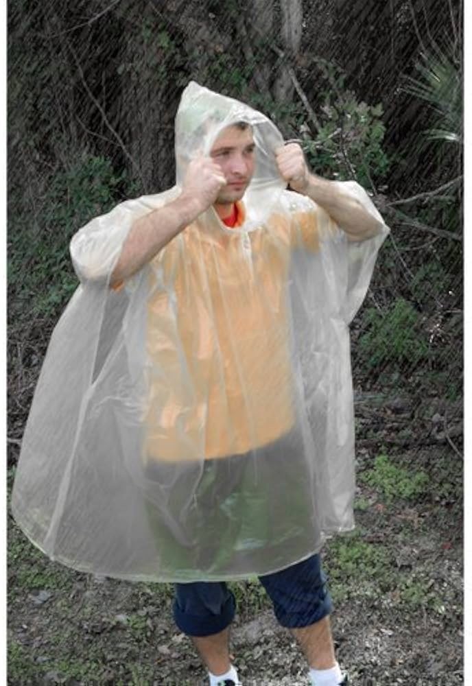 2 Pack Ozark Trail Emergency Rain Poncho – Clear, Lightweight, Waterproof Adult