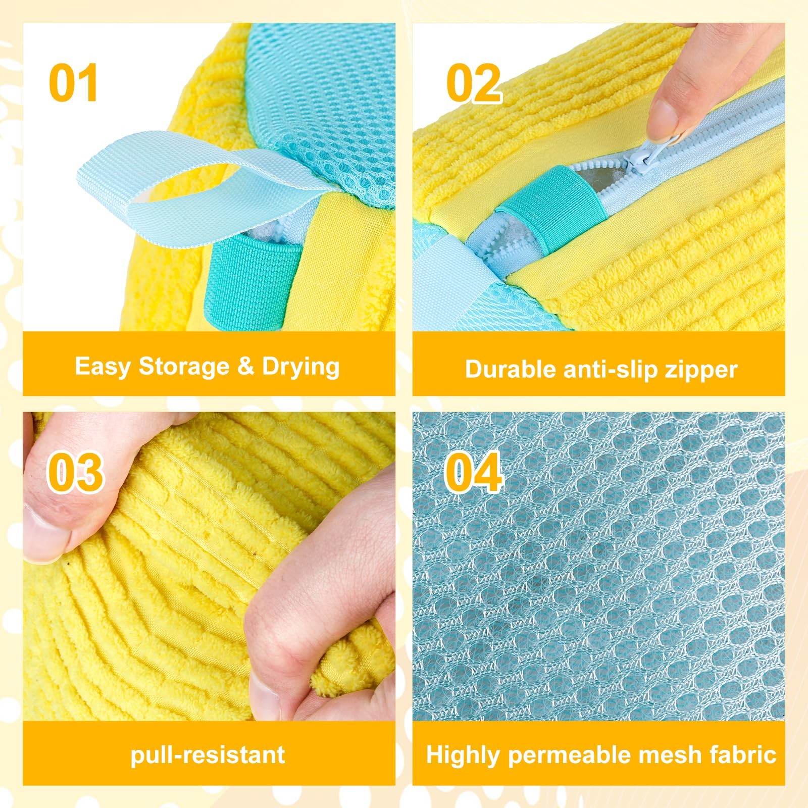 MURAEL Shoe Washing Machine Bag,Laundry Bag For Washer And Yellow 2pcs