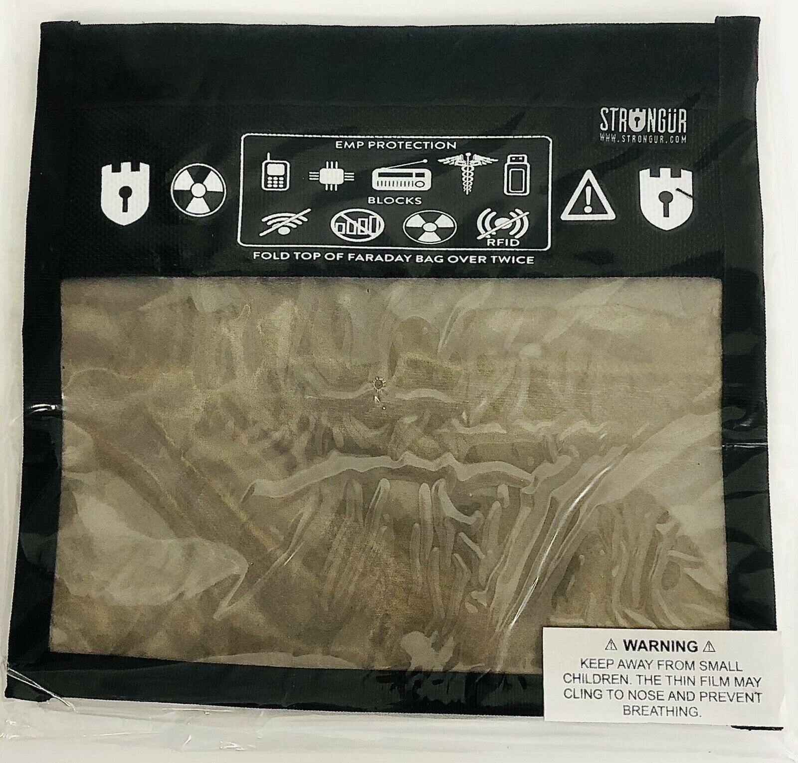 STRONGUR EMP Protect Faraday RFID Signal Blocker 8″ x 8-1/2″ Bag New
