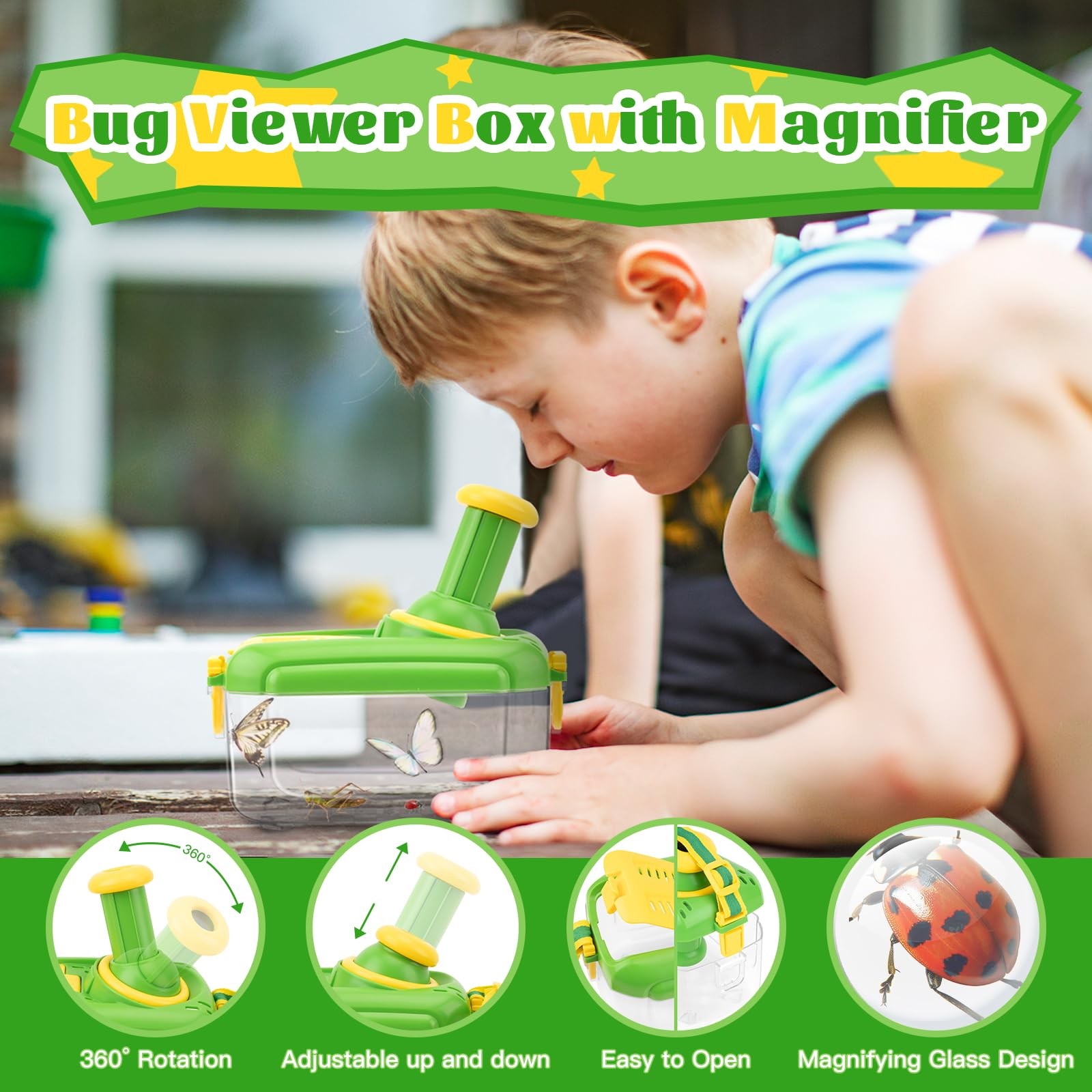 Explorer Set for Kids Ages 4 and Up, Explorer Set with Insect Observation Box, Magnifier…