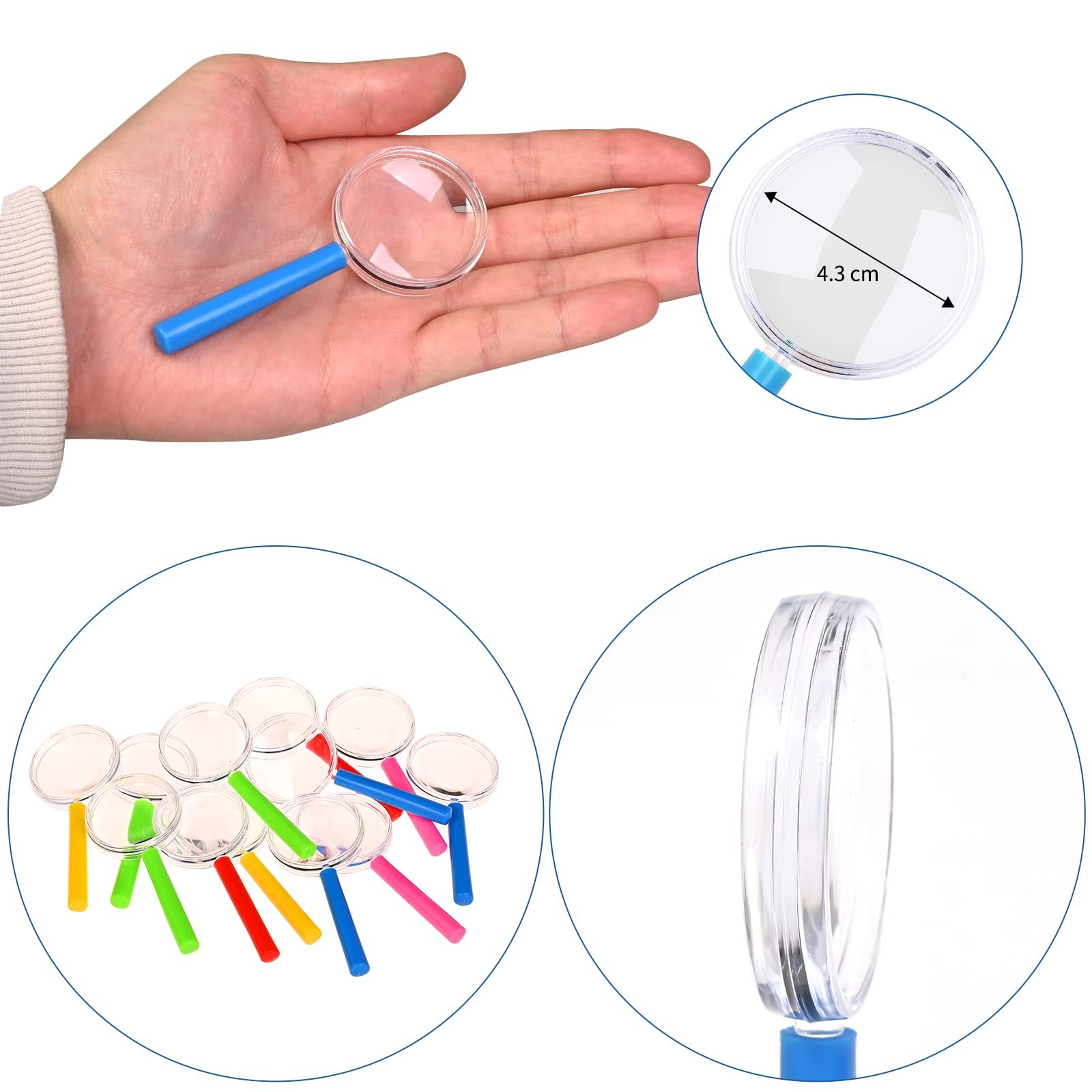 12pcs Magnifiers Kids Magnifiers Toy Giveaway for Kids Plastic Acry…
