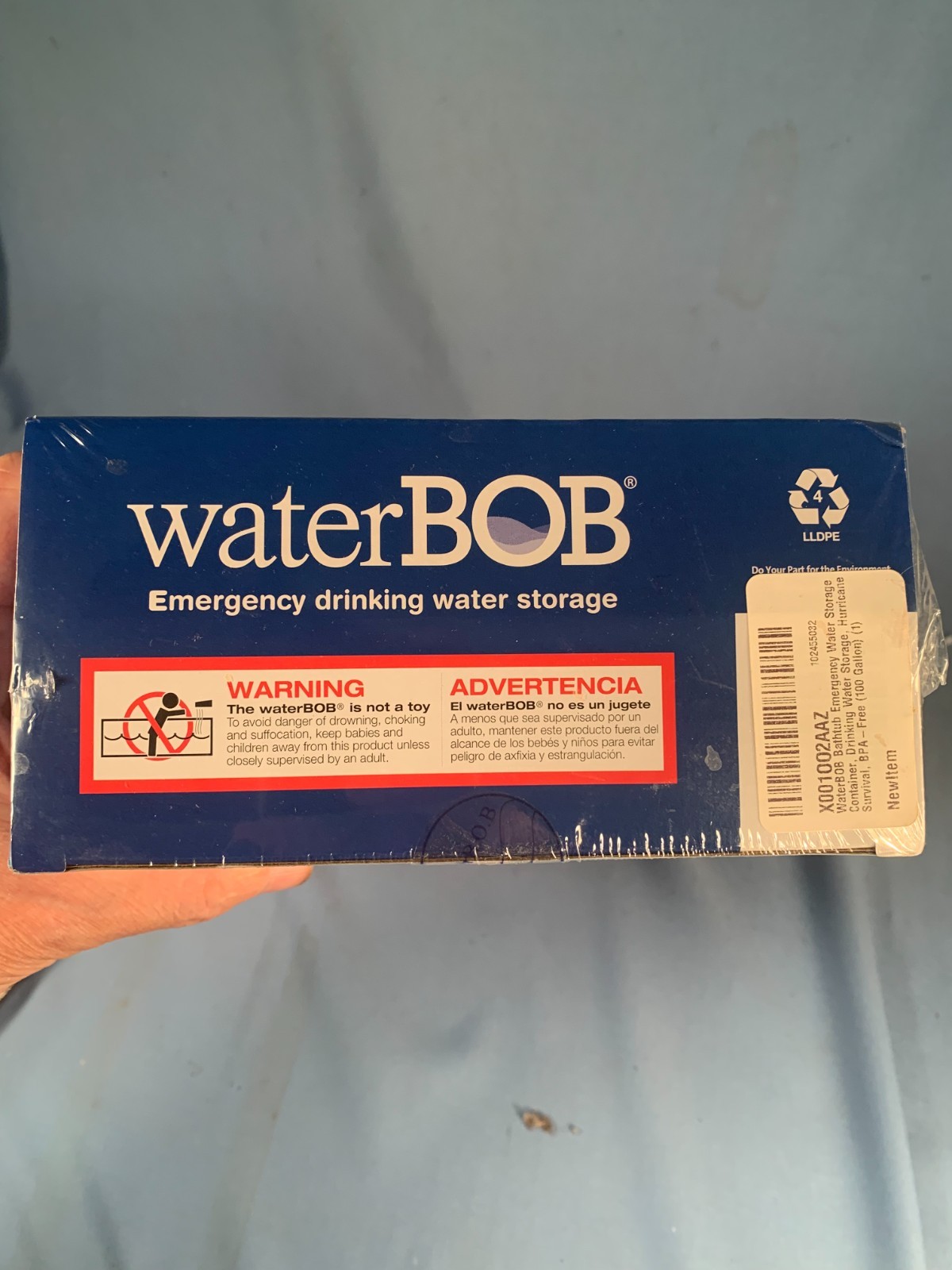 WaterBOB Bathtub Emergency Water Storage Container Drinking 100gal OPEN BOX NEW