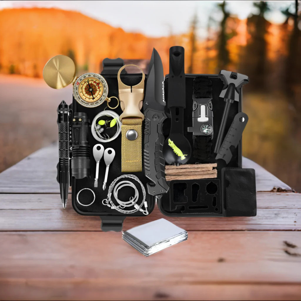 Survival Kit 28 in 1, Teakwood Survival Gear, Survival Gear Tool Emergency Tacti
