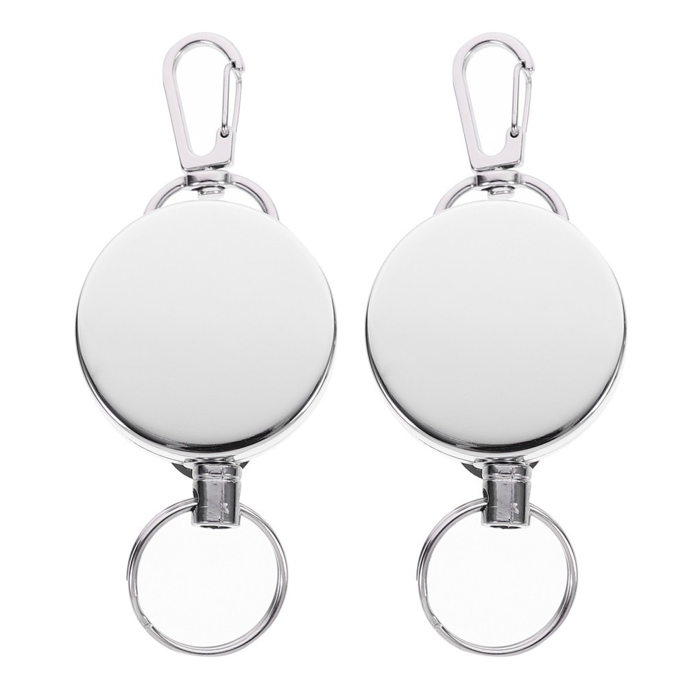 2Pcs Heavy Duty Retractable Badge Holder with Steel Wire for Secure Key Storage