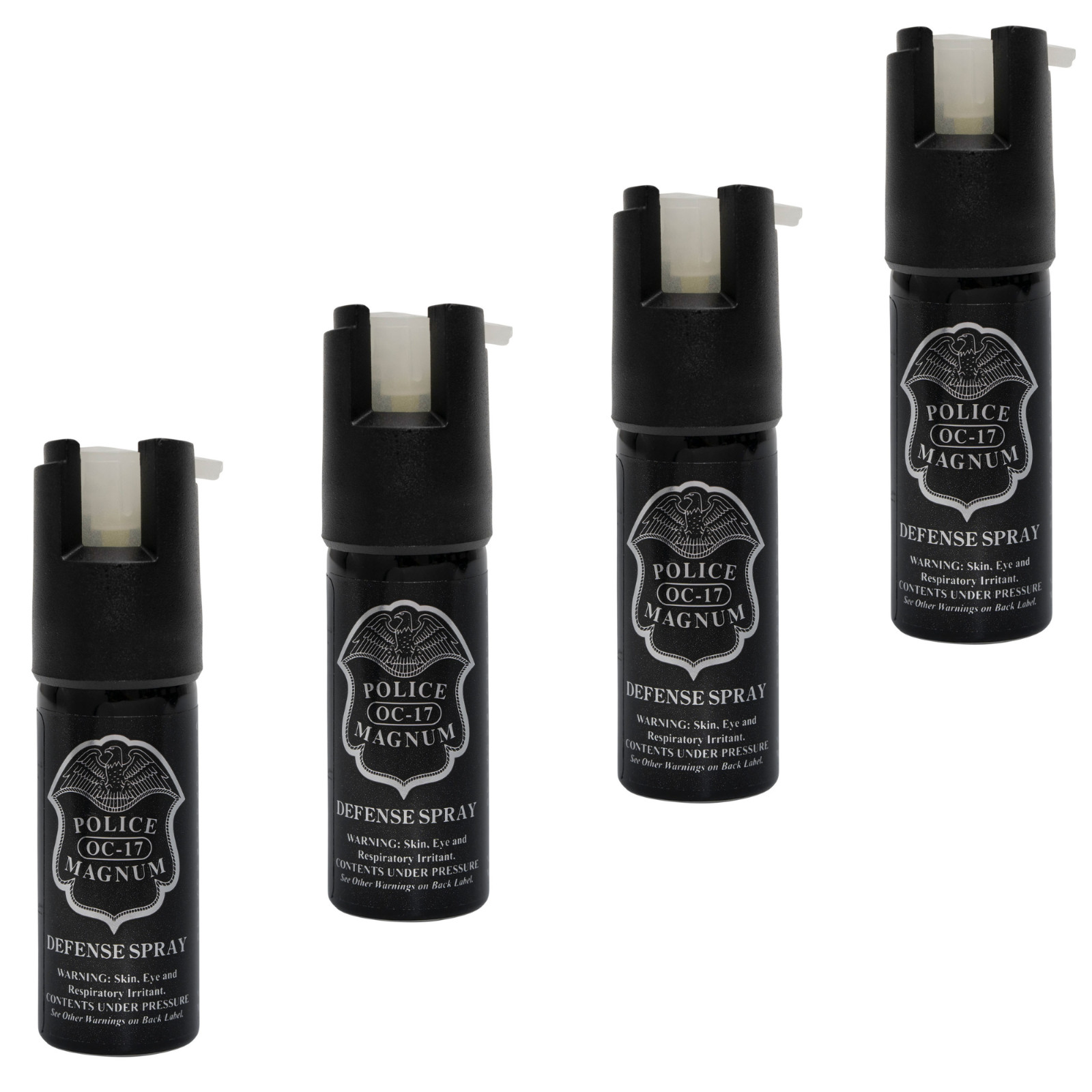 Police Magnum mini pepper spray self defense safety 4 PACK 1/2 oz Twist Locks
