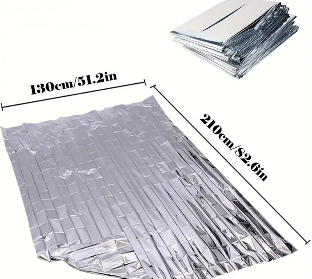 10 Pack Emergency Blanket Thermal Insulation Mylar Survival Safety Heat 54″x 82″