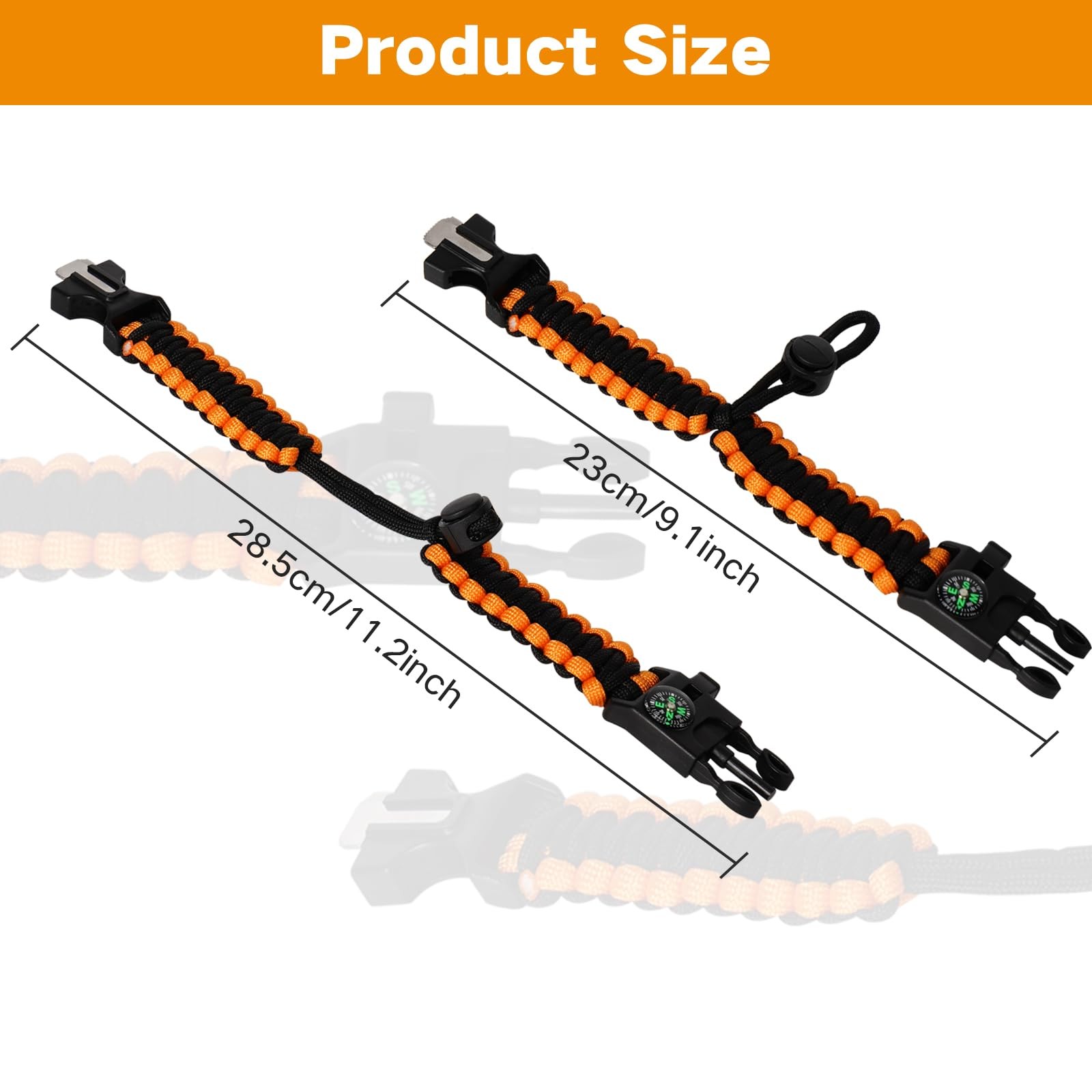 Paracord Survival Bracelet, 6 Piece Set Survival Bracelet for Men Women, Out…