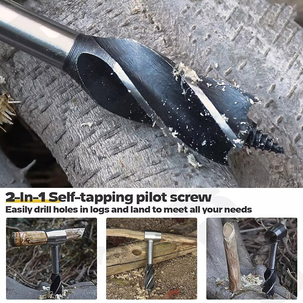 Hand Drill Auger Wrench Survival Gear Tool Jungle Outdoor Camping Bushcraft Kits