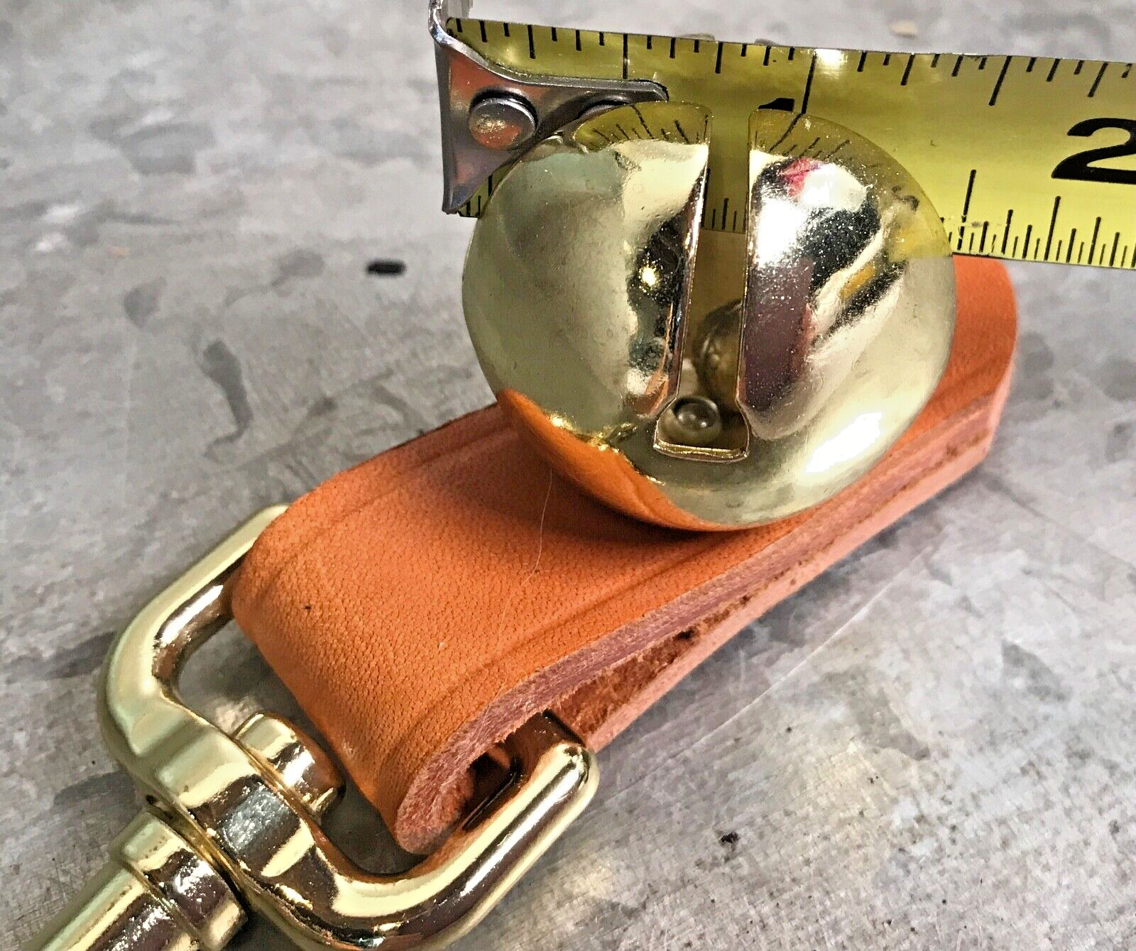 BEAR BELL HD Brown Leather Fob 5 3/4″ REPELS Predators Hike Fish Safety Man Dog