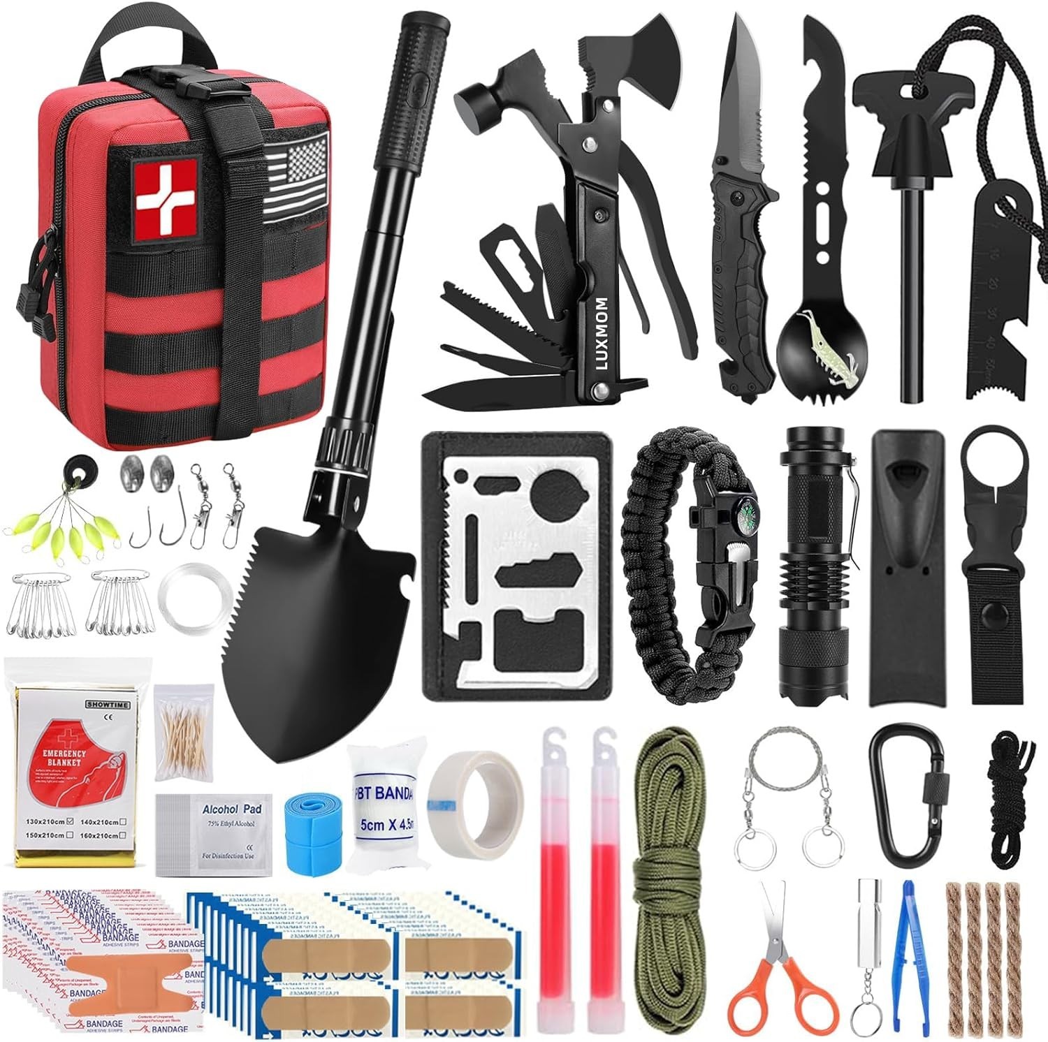 Compact 142-Piece Survival & First Aid Kit – Essential Gear for Outdoor Safety