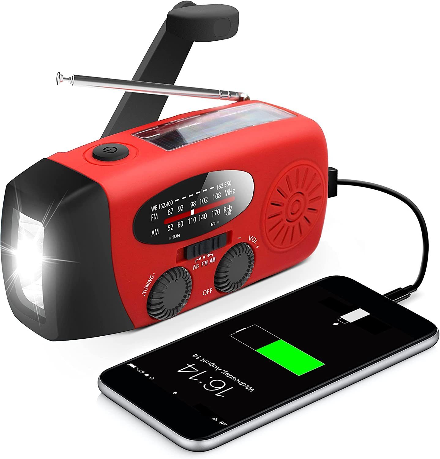 Storm Safe Emergency AM/FM/NOAA Weather Band Radio With Solar Flash Light