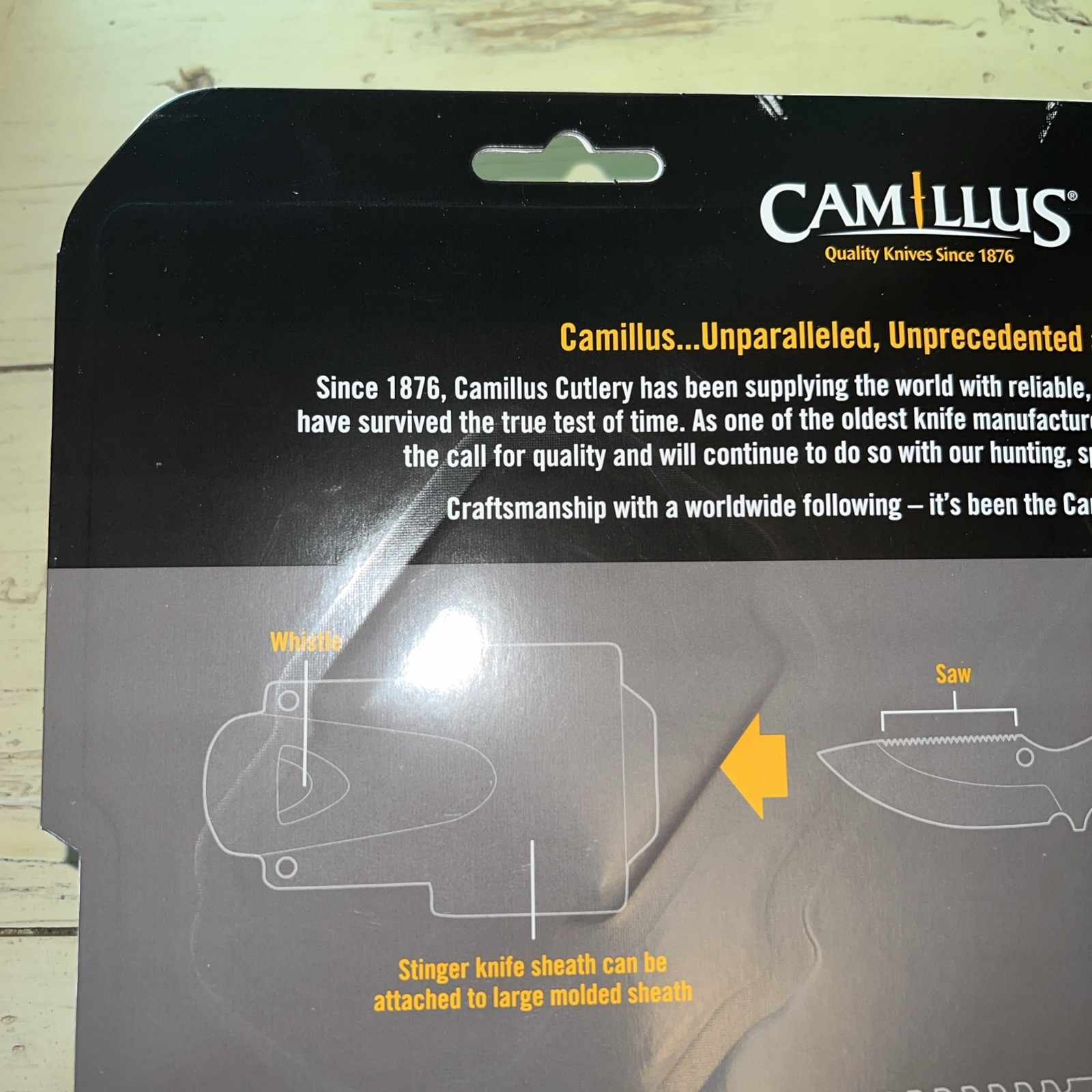 Camillus Warrior Pack 12.8 Survival Knife Stinger Knife Folding Knife Whistle