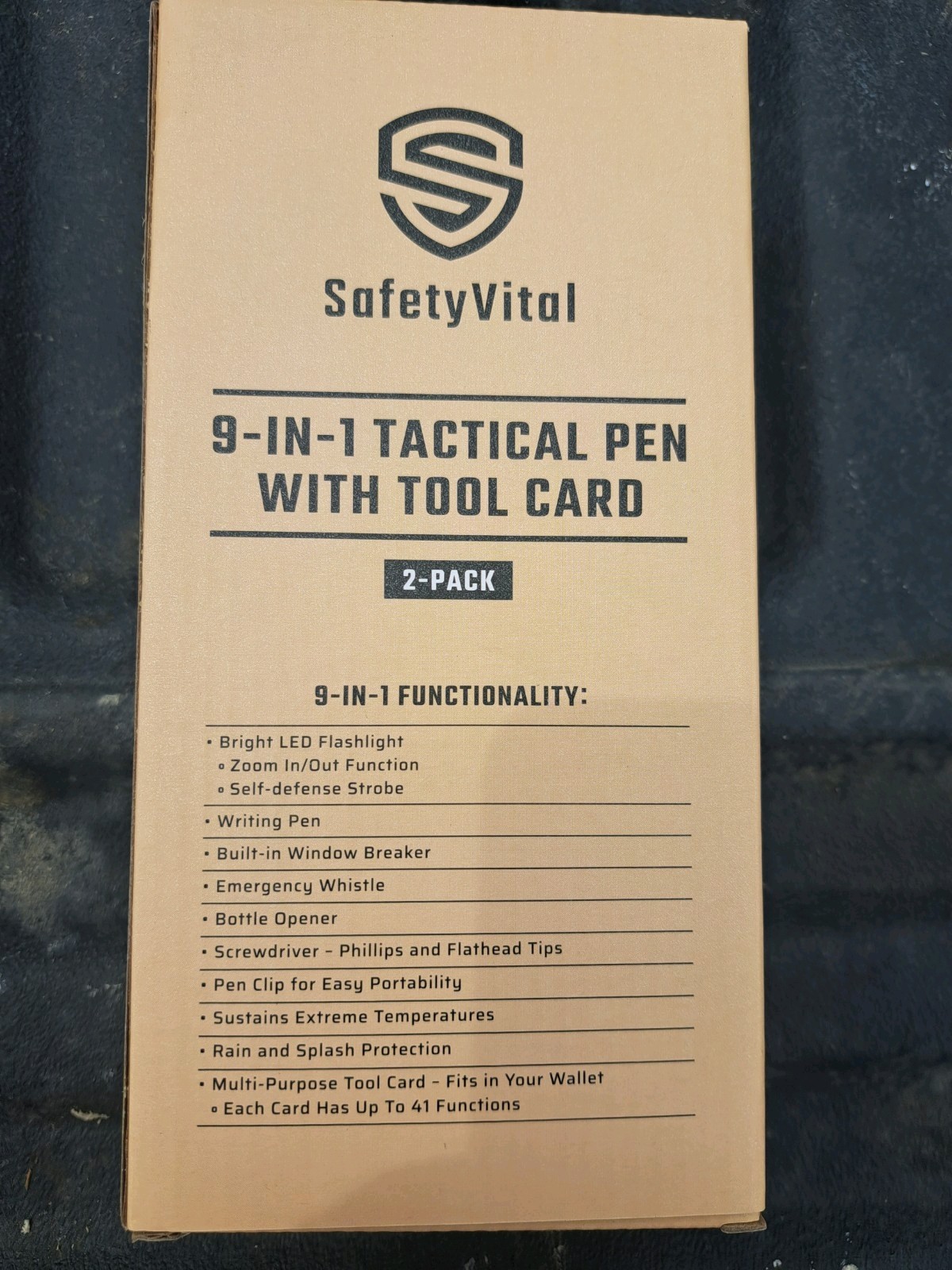 SafetyVital 9-in-1 Tactical Pen with Tool Card 2-Pack