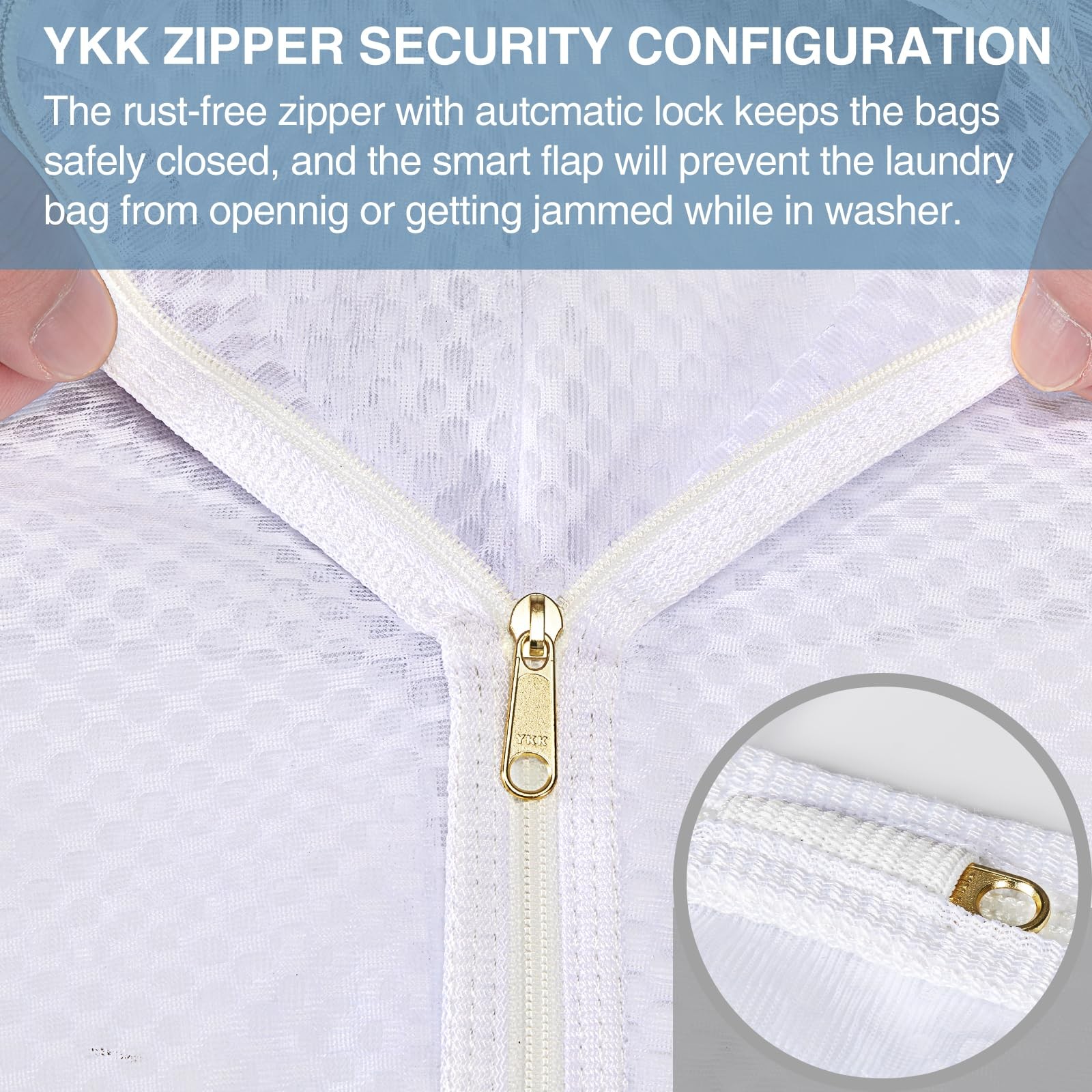 3 pcs Durable Honeycomb Mesh Laundry Bags for Delicates 12″ x 3 Medium, White