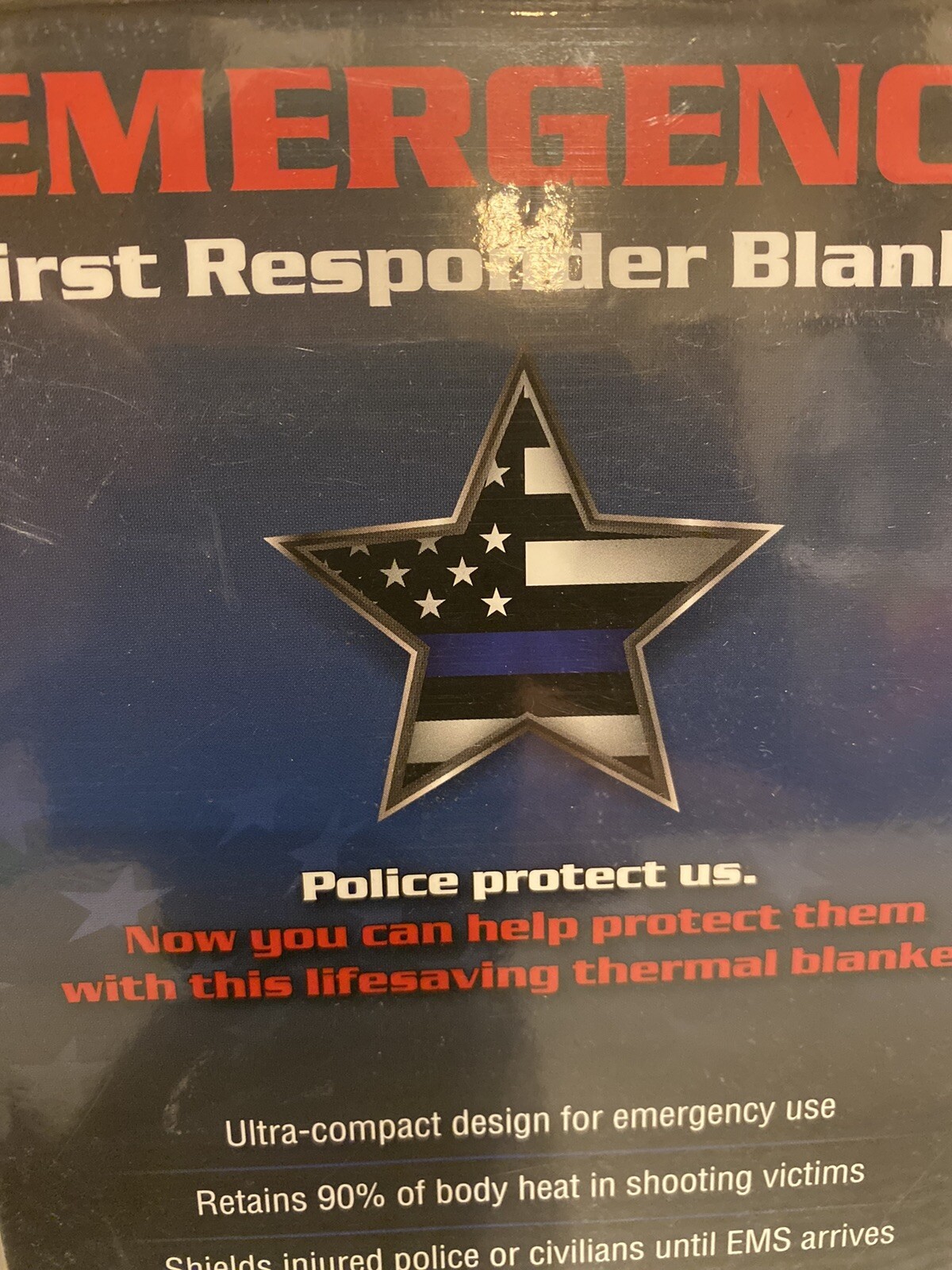 1 Survival Blanket Emergency First Responder, retains 90% body heat, Emergency