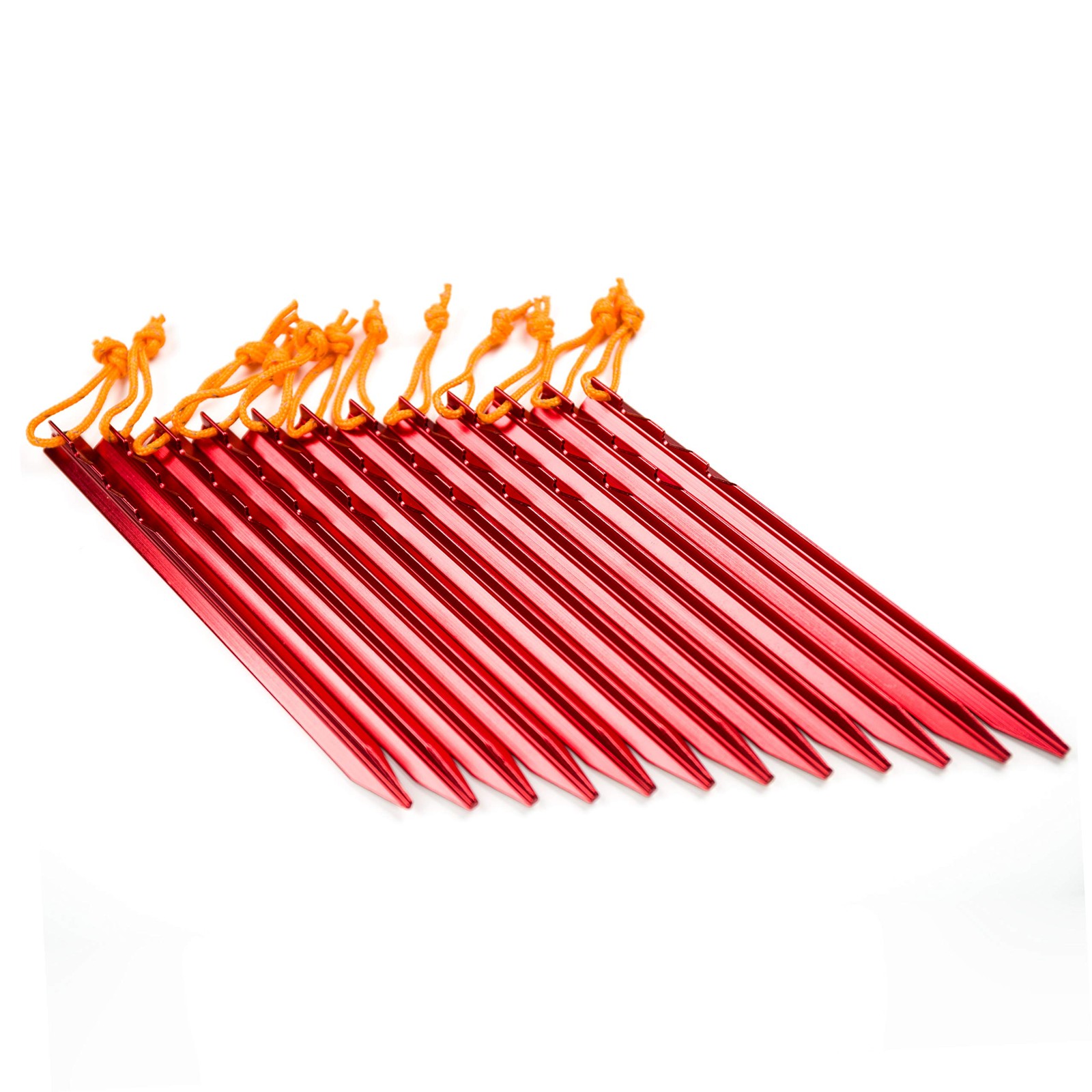 Aluminum Alloy Tent Stakes Pegs, 12-Pack Ground Pegs with Red