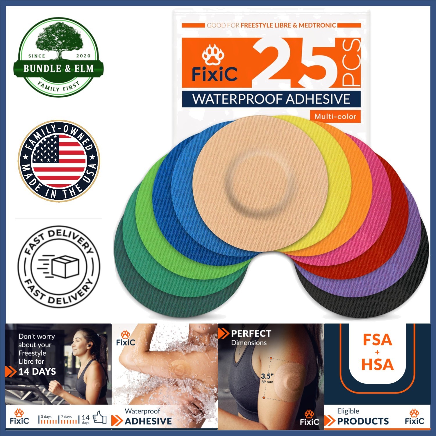 Multi-Color Adhesive Bandages for Sensors, Waterproof Covers for Freestyle Libre