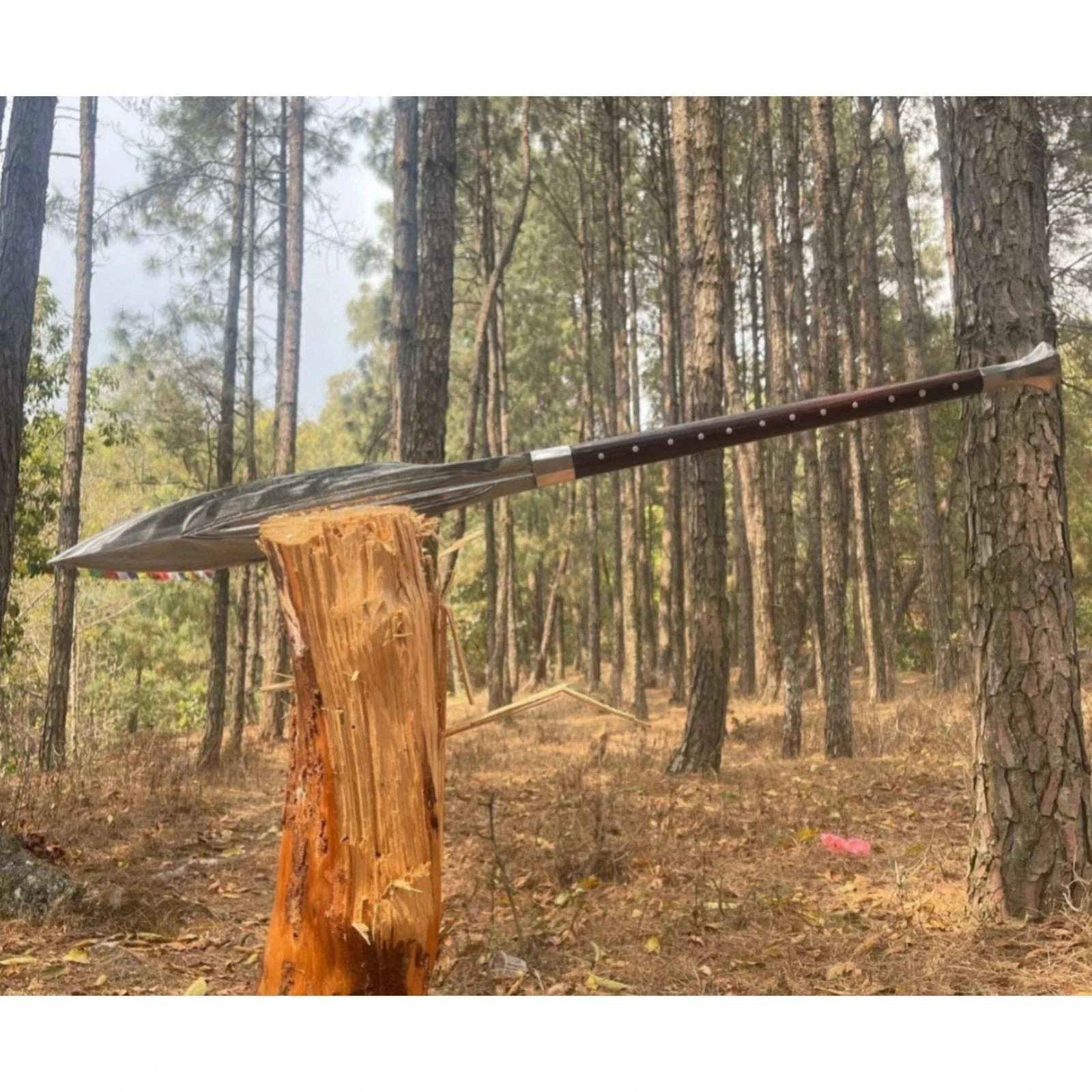 Handcrafted Viking Spear with Steel Blade – Tactical Hunting & Camping Ge