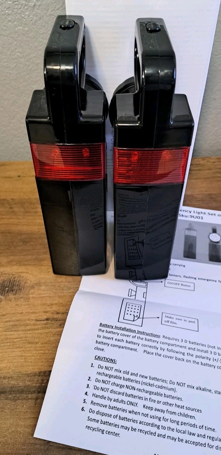 New Smart Home 3 in 1 Emergency Light • Set Of 2 For Camping Hiking Car Home