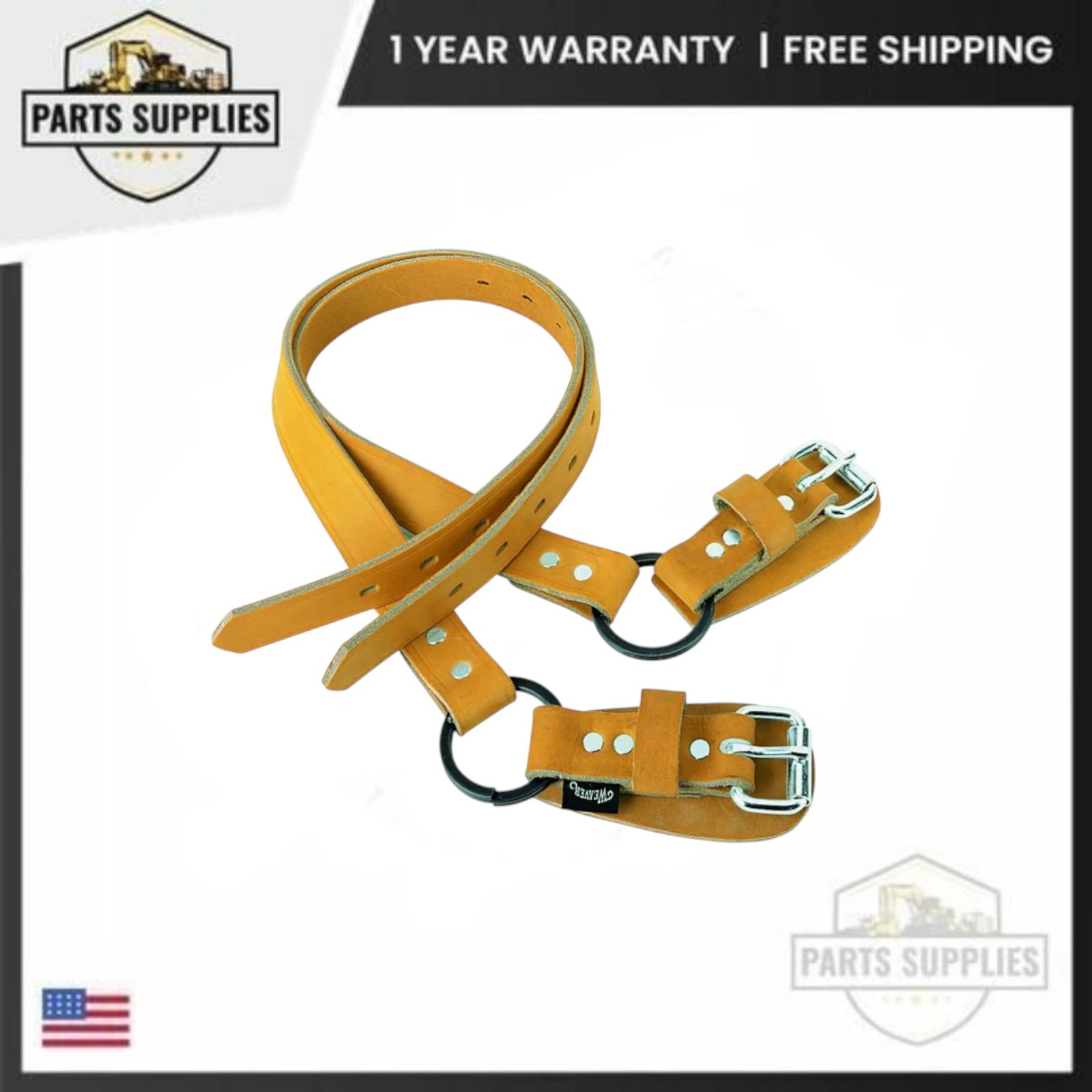 0897050 Pair of Weaver Latigo Leather 26-inches Split Ring Lower Climber Straps