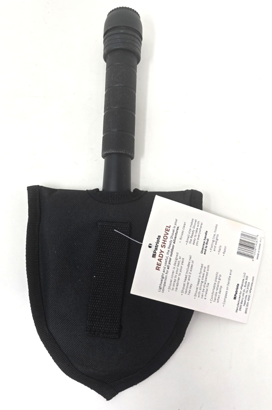 4 Patriots Ready Shovel w/ Nail Remover Fishing Line Hooks Weights Compass Razor