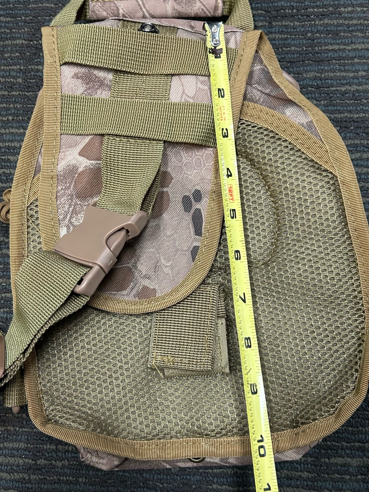 Shoulder Sling Bag Military Style Outdoor Compact Tan Python